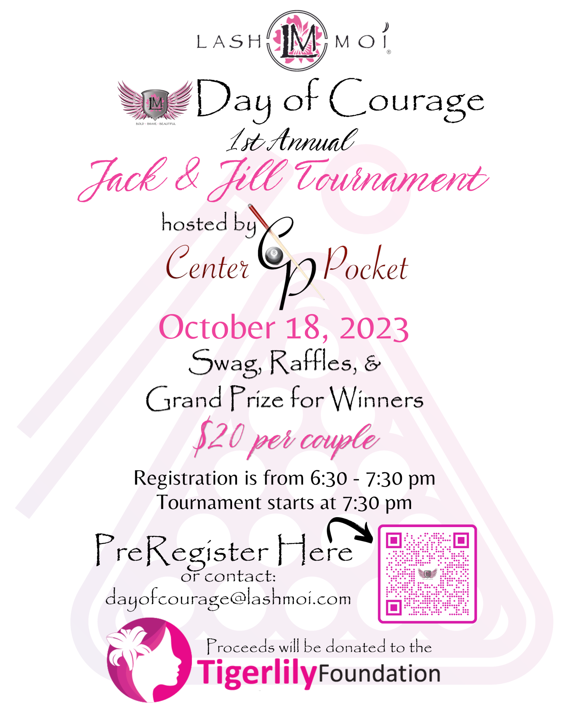 1ST ANNUAL “JACK & JILL POOL TOURNAMENT” ON OCTOBER 18, 2023